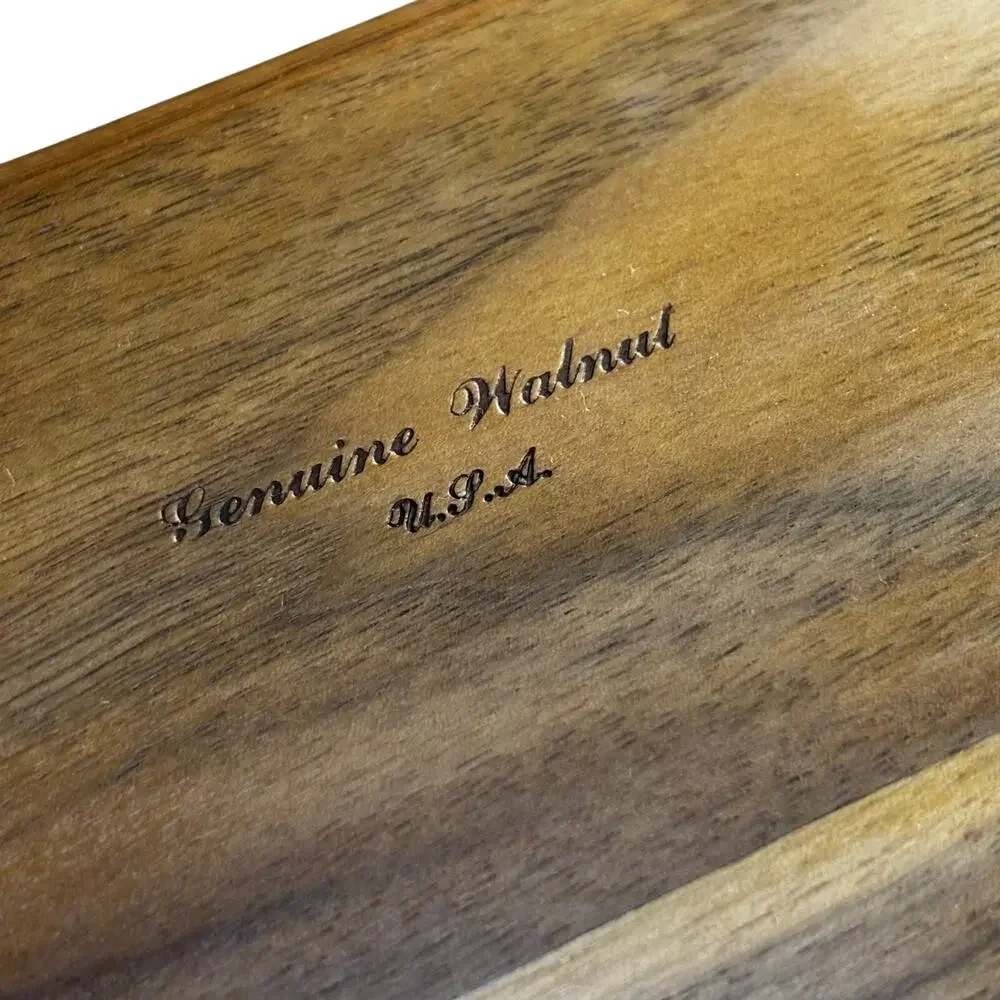 Vintage walnut desk or dresser caddy mid century home decor organizer unisex men
